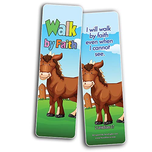 Encouraging Bible Verses Bookmarks for Kids (60-Pack) - Animal Series 2 - Perfect Giveaways for Ministries and Sunday Schools