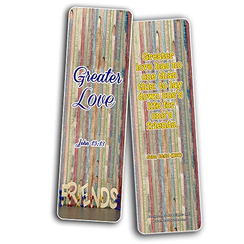 Scriptures Bookmarks - Bible Verses about Friendship (60 Pack) - Perfect Gift away for Sunday School and Ministries - Stocking Stuffers Adoration Devotional Bible Study - Church Ministry Supplies