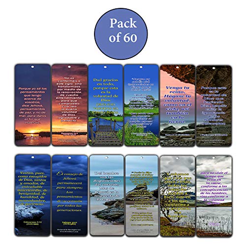 Spanish Religious Bookmarks - Bible Verses About God?s Will (60-Pack) - Perfect Gift Idea for Friends and Loved Ones