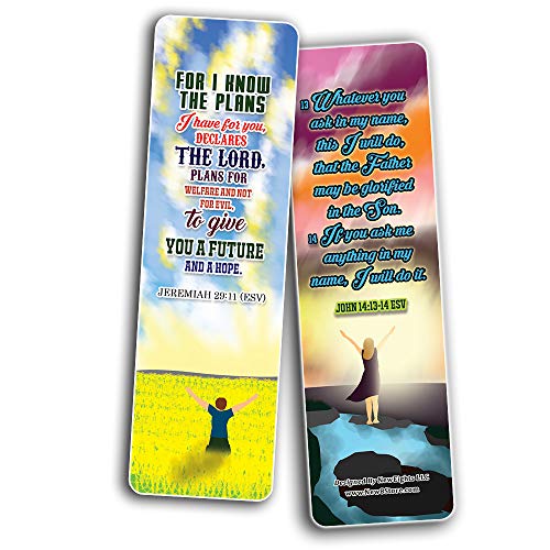 God will Provide Bible Verses Bookmarks Cards (60-Pack) - Church Memory Verse Sunday School Rewards - Christian Stocking Stuffers Birthday Party Favors Assorted Bulk Pack