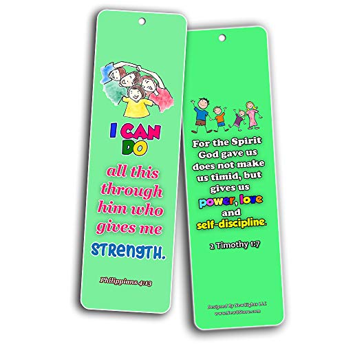 Kids Memory Verse Bookmarks About Faith Wisdom Courage (30-Pack) - Handy Memory Verses for Kids Perfect for Children?s Ministries and Sunday Schools