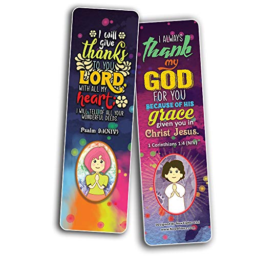 Thank You Lord Bible Verse Bookmarks (30-Pack) - Stocking Stuffers for Boys Girls - Children Ministry Bible Study Church Supplies Teacher Classroom Incentives Gift