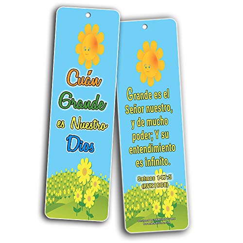 Spanish How Great is Our God Bookmarks for Kids (60-Pack) - #Fe #Esperanza #Amor, Mi Dios esta Vivo, Cuan Grande es Nuestro Dios