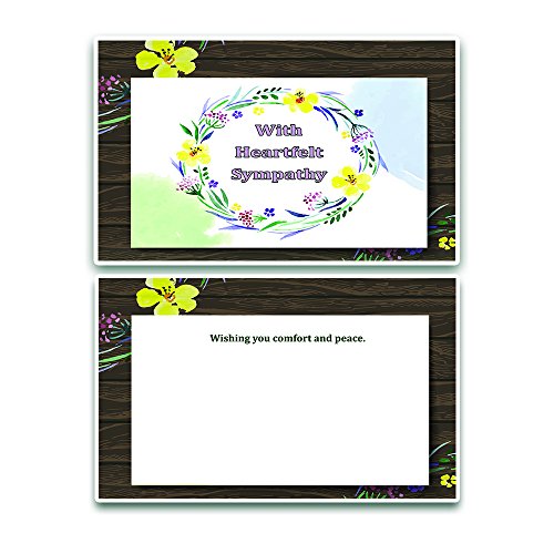 NewEights Sympathy Cards (Calming Design) 30-Pack - Perfect Giveaway for Ministries and Sunday Schools, Condolence Cards