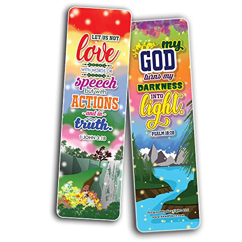Inspirational Quotes Bible Verse Bookmarks (30-Pack) - Stocking Stuffers for Boys Girls - Children Ministry Bible Study Church Supplies Teacher Classroom Incentives Gift