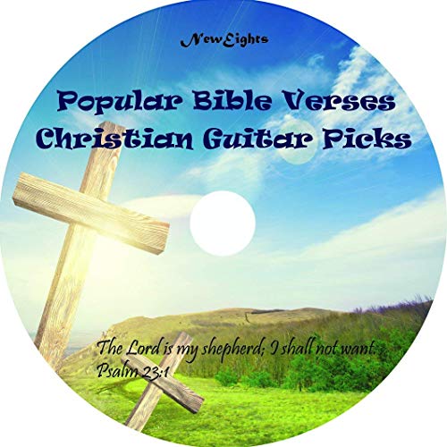 Christian Guitar Picks with Popular Bible Verses -12 Pack