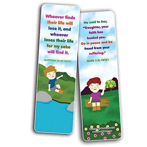 Christian Affirmations Bible Verses for Kids Cards (30-Pack) - Stocking Stuffers for Boys Girls - Children Ministry Bible Study Church Supplies Teacher Classroom Incentives Gift