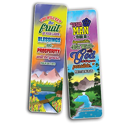 Inspirational Quotes Bible Verse Bookmarks (30-Pack) - Stocking Stuffers for Boys Girls - Children Ministry Bible Study Church Supplies Teacher Classroom Incentives Gift