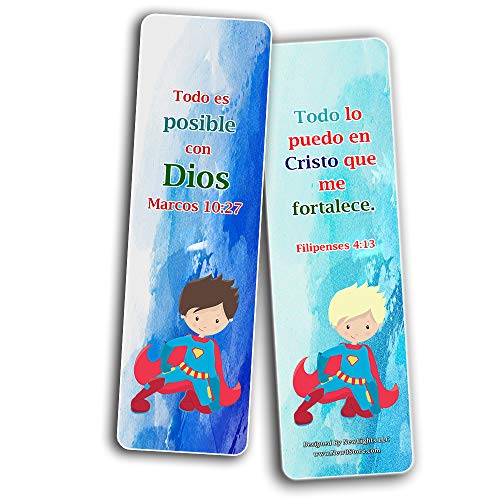 Spanish Religious Bookmarks for Kids - Super Hero (12-Pack)