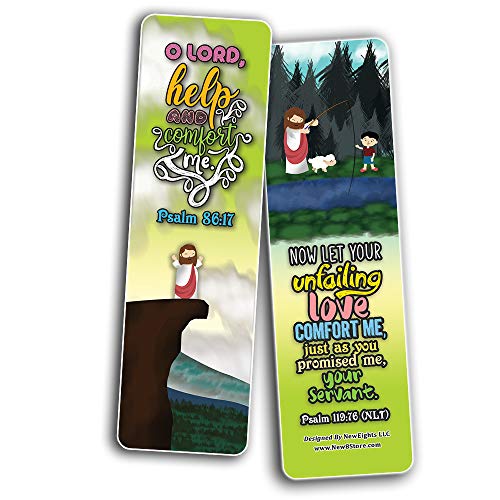 God's Comfort Christian Living Bookmarks (60-Pack) - Church Memory Verse Sunday School Rewards - Christian Stocking Stuffers Birthday Party Favors Assorted Bulk Pack