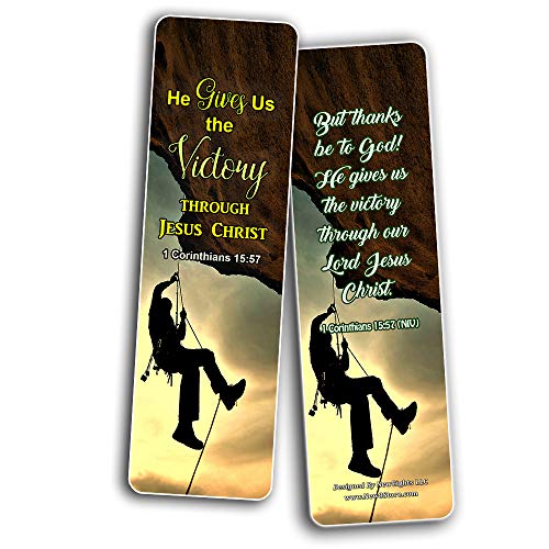 Bible Verses about Victory NIV Bookmarks (60 Pack) - Perfect Gift away for Sunday Schools