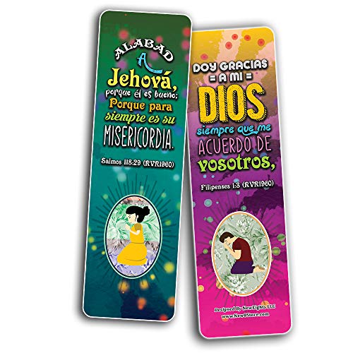 Spanish Thank You Lord Bible Verse Bookmarks (60-Pack) - Church Memory Verse Sunday School Rewards - Christian Stocking Stuffers Birthday Party Favors Assorted Bulk Pack