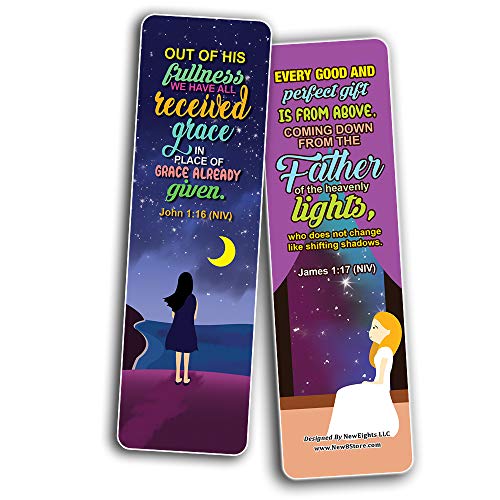 Top Bible Verses about God's Blessings NIV Bookmarks for Women (60-Pack) - Church Memory Verse Sunday School Rewards - Christian Stocking Stuffers Birthday Party Favors Assorted Bulk Pack