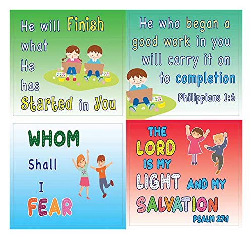 Confidence Building Scriptures Stickers for Kids (20-Sheet) - Great Giftaway Stickers for Ministries