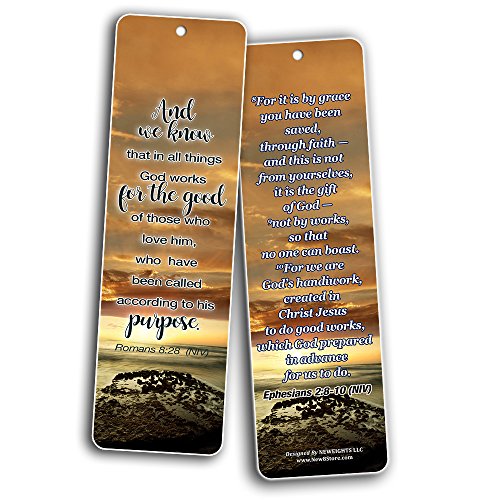 Most Highlighted Bible Scriptures Bookmarks Cards (60-Pack)- NIV Version - Christian Encouragement Gifts - Church Supplies - Stocking Stuffers for Easter Day Thanksgiving Christmas Birthday Everyday