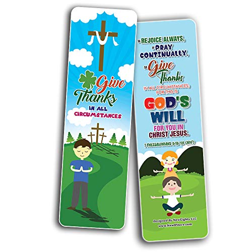 Top Bible Verses for Gratitude Bookmarks for Kids (30-Pack) - Stocking Stuffers for Boys Girls - Children Ministry Bible Study Church Supplies Teacher Classroom Incentives Gift