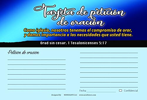 Spanish Church Visitor Card and Prayer Request Card Set A (60-Pack) - Collect Information and Prayer Requests From Your Spanish Visitors