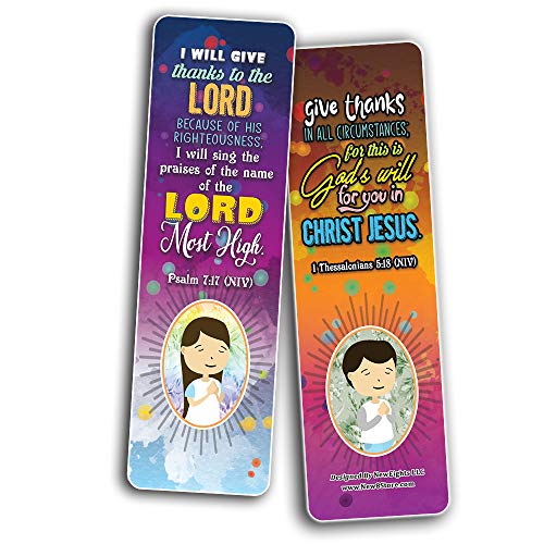 Thank You Lord Bible Verse Bookmarks (30-Pack) - Stocking Stuffers for Boys Girls - Children Ministry Bible Study Church Supplies Teacher Classroom Incentives Gift