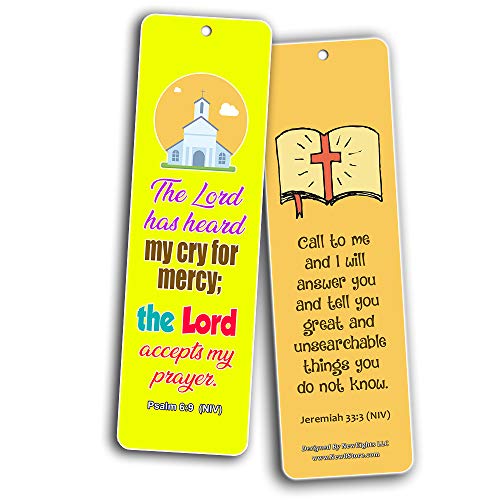 Easy Bible Scriptures Bookmarks for Kids - Prayer (60-Pack) - Perfect Gift Away for Sunday Schools