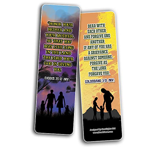Inspirational Bible Verses for Family Bookmarks Cards (30-Pack) - Stocking Stuffers for Boys Girls - Children Ministry Bible Study Church Supplies Teacher Classroom Incentives Gift