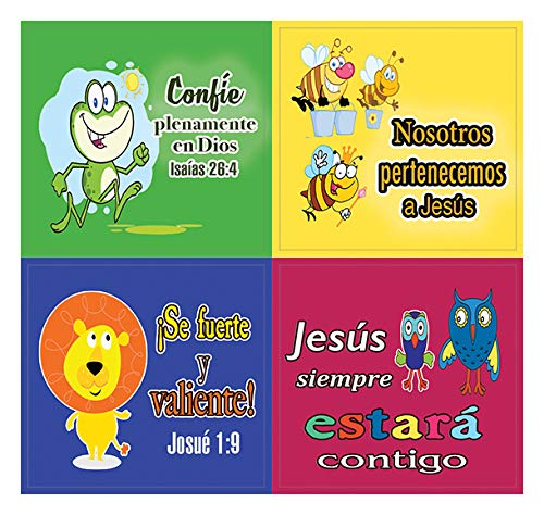 Spanish Smile God Loves You Stickers (10 Sheets) - Sunday School Giveaways for Kids and Children