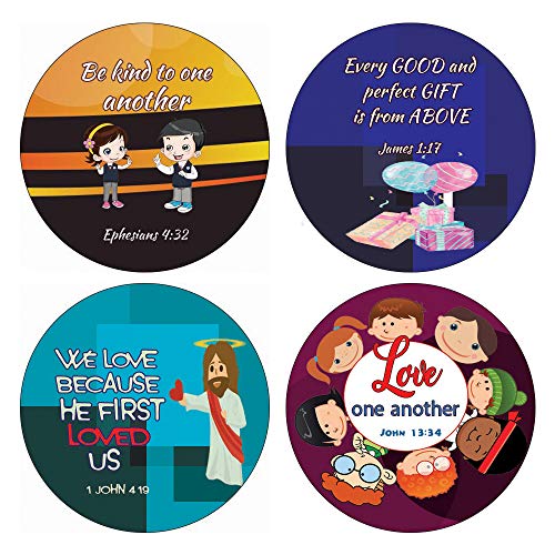 Cute Bible Verses Stickers for Kids  (16 Round Shape)