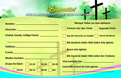 Spanish Church Visitor Card and Prayer Request Card Set B (60-Pack) - Prayer Request Cards in Spanish Assorted Bulk Pack - Collect and Support Church Members