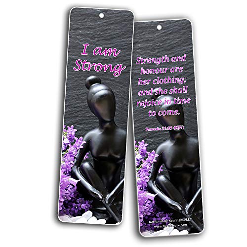 Feminine Strength Scripture Bookmarks (30 Pack) - Handy Life Changing Bible Texts and Quotes That Are Very Uplifting Perfect for Daily Devotional for Women