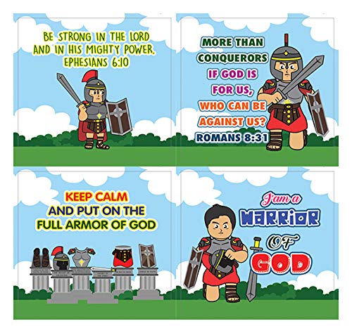 Armor of God Stickers Series 2 (10-Sheet) - VBS Sunday School Easter Baptism Thanksgiving Christmas Rewards Encouragement Gift