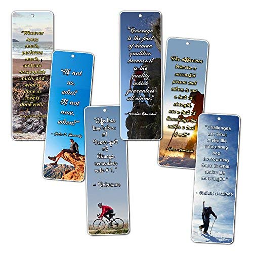 NewEights Adventure Inspirational Quotes Bookmarks (30 Pack)