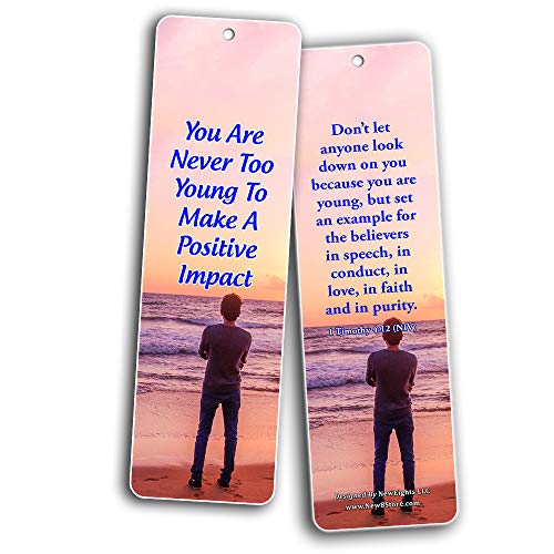 Encouraging Bible Verses For Teens Bookmarks (60 Pack) - Perfect Giveaways for Sunday School For Teens