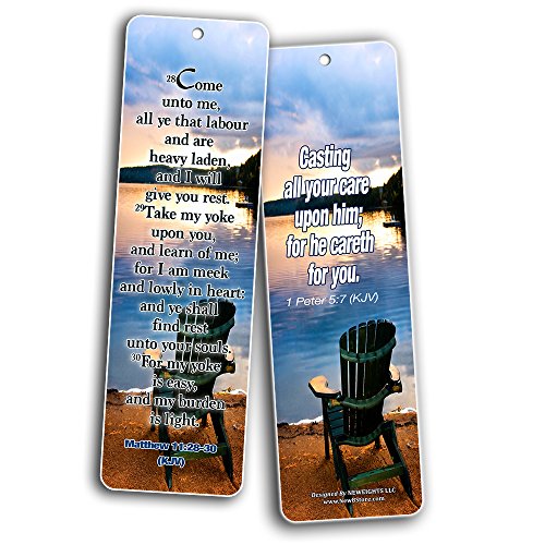 Most Highlighted Bible Verses Bookmarks Cards Bulk Set - KJV Version (12-Pack)- Religious Christian Inspirational Gifts to Encourage Men Women Boys Girls - Bible Study Sunday School War Room Decor