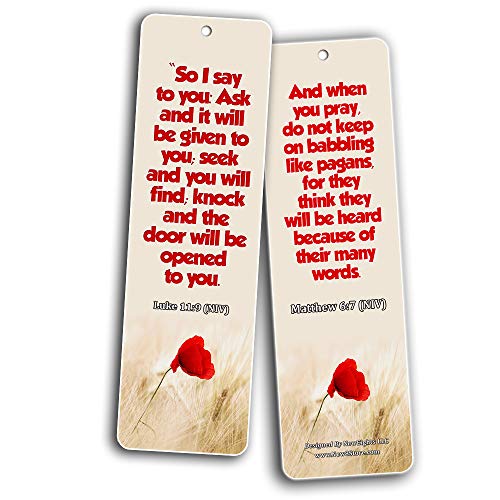 Bible Texts to Strengthen Prayer Life Bookmarks (30 Pack) - Handy Reminder About The Importance of Prayer