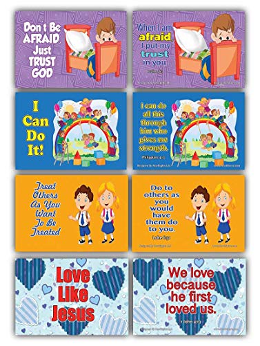 Daily Devotional Topical Bible Verses for Kids NIV Flashcards (30 cards x 4 set )