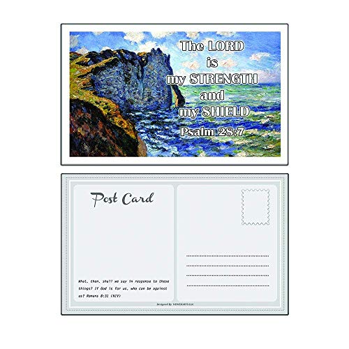Christian Inspirational Postcards - Be Strong Bible Verse Theme (60-Pack) - Postcrossing Birthday Church Stocking Stuffers for Men Women Teens Kids