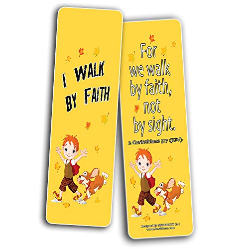 Kids Christian Bookmarks (60-Pack) - Bulk Bible Verses Bookmarker For Boys and Girls - Stocking Stuffers for Easter Birthday Homeschooling Sunday School Thanksgiving Christmas