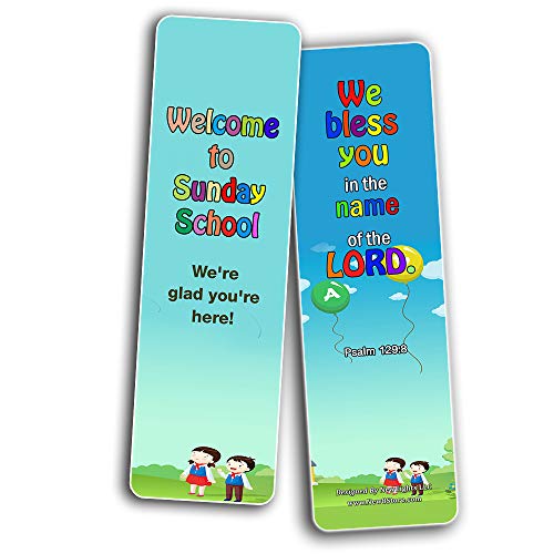 Welcome to Sunday School Bookmarks Cards Series 1 (60-Pack) - Perfect Giveaways for Ministries Designed to Encourage and Motivate Children