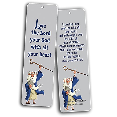 NewEights Christian Bookmarks for Kids (60-Pack) - Scripture Bible Verses - God is Love & Walk By Faith Theme