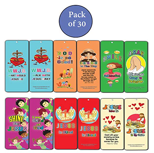 What Would Jesus Do WWJD Christian Bookmarks for Kids (30-Pack)