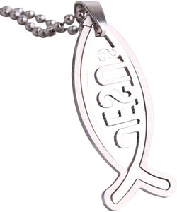 NewEights Jesus Fish Pendant Ball Bead Chain