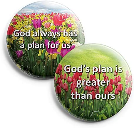 "The Lord Has Awesome Plans For You Pinback Buttons (1 Set x 10 Designs) - Large 2.25"" VBS Church Giveaways Encouragement Gift Token for Teens & Adults"
