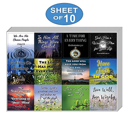God is in Control Religious Stickers (10-Sheet) - Encouraging Colorful Stickers