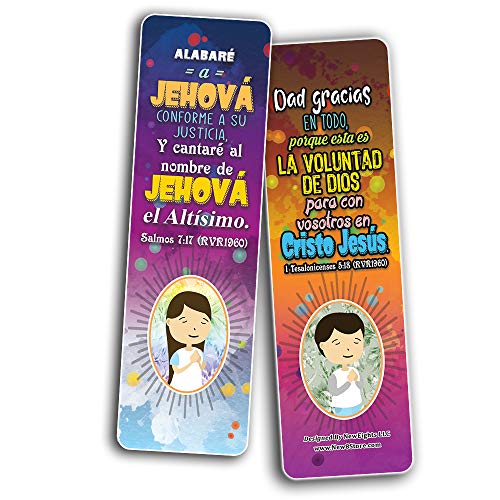 Spanish Thank You Lord Bible Verse Bookmarks (60-Pack) - Church Memory Verse Sunday School Rewards - Christian Stocking Stuffers Birthday Party Favors Assorted Bulk Pack