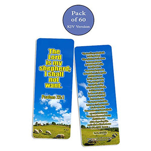 Christian Bookmarks Cards - Psalm 23 King James Version (60 Pack)