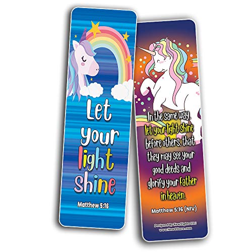 Christian Bookmarks Cards - Unicorn (12-Pack)