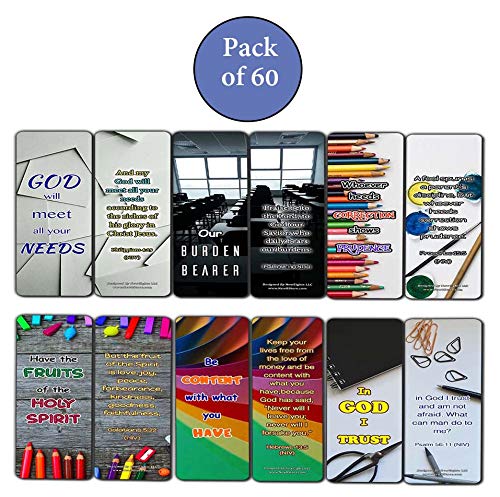Encouraging Scripture Verses for Back to School Bookmarks (60-Pack)