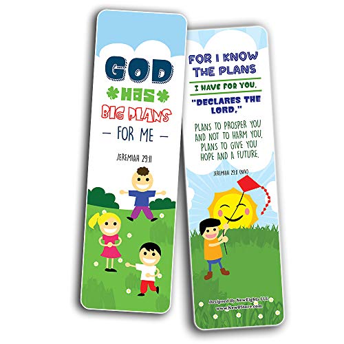 Top Bible Verses for God's Promises Bookmarks for Kids (60-Pack) - Church Memory Verse Sunday School Rewards - Christian Stocking Stuffers Birthday Party Favors Assorted Bulk Pack