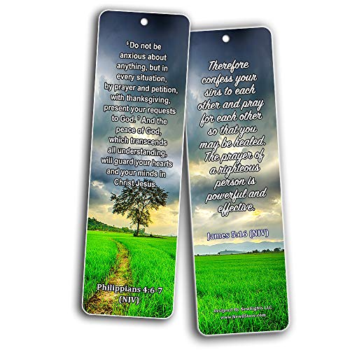 Bible Texts to Strengthen Prayer Life Bookmarks (30 Pack) - Handy Reminder About The Importance of Prayer