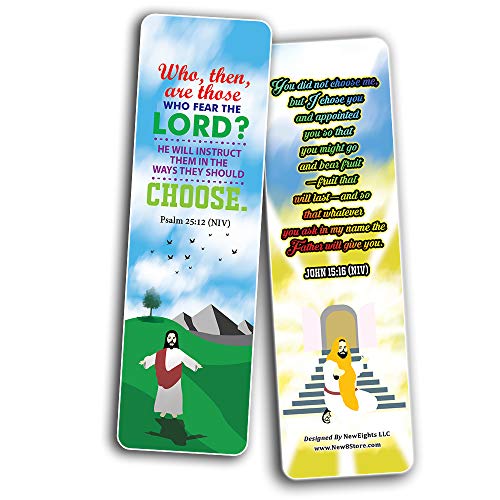 I Choose God Bible Verses Bookmarks Cards (30-Pack) - Stocking Stuffers for Boys Girls - Children Ministry Bible Study Church Supplies Teacher Classroom Incentives Gift