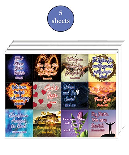 Christian Love You 3000 Stickers (5 Sheets) - Variety of Christian Stickers